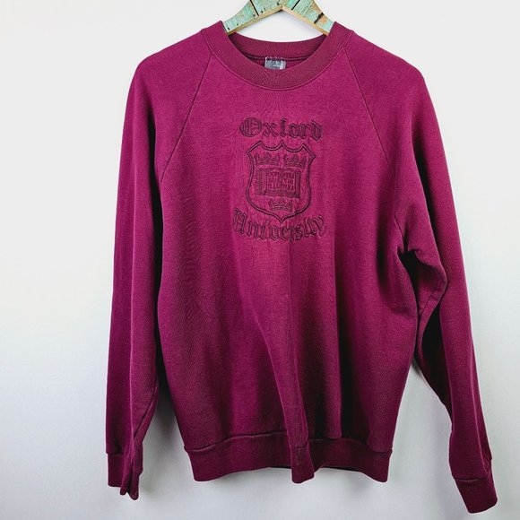 Vintage Oxford University, Oxford Blood Red Sweatshirt, Crest, Ireland, M - Picture 1 of 9